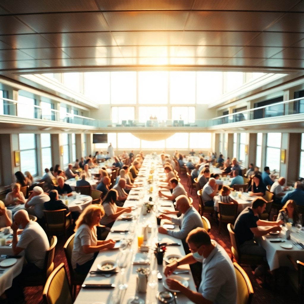 Main dining breakfast aboard Norwegian Epic
